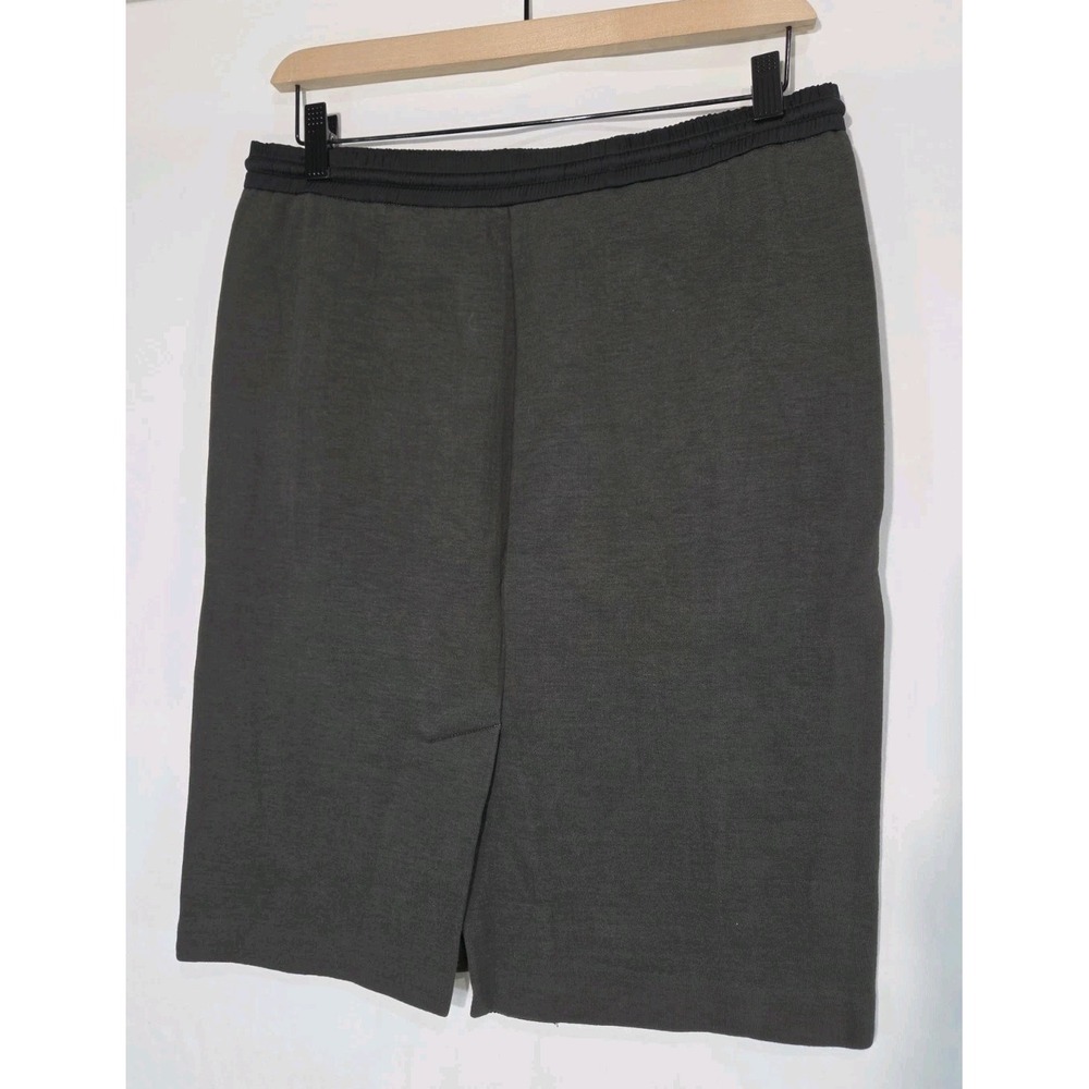 Vince Drawstring Scuba Knee Length Casual Pencil Skirt Charcoal Gray Medium - Picture 3 of 7